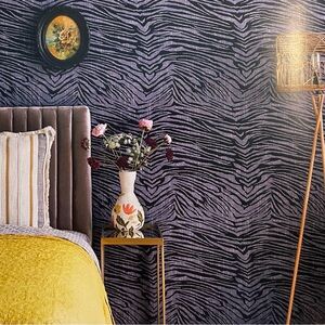 4 Rolls Opalhouse Wallpaper Zebra Black Blue Grey Bohemian Glam Peel and Stick